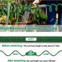 SPECILITE 3/8" Lightweight Coil Garden Hose 100FT, EVA Flexible Curly Water Pipes with 6-Pattern Spray Nozzle for Boat, Greenhouse, Yard, Patio, Green