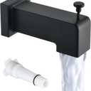 Slip On Diverter Tub Spout, Sleek Square Design for Bathroom, Fits 1/2" Copper Pipe (5/8" OD), Child-Safe Rounded Edges, Easy Installation, Matte Black