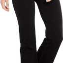 Houmous S-XXXL 29''31''33''35'' Inseam Women's Cotton Bootcut Pants Inner Pocket(Petite-29 Inseam-Black, Small)
