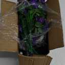 Artificial Fake Outdoor Hanging Flowers Plants Basket for Outside Porch Decoration, Fake Silk UV Resistant Look Real Purple Orchid Traing Vines for Home Balcony Yard Patio Garden Decor