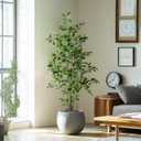 Bailikang Artificial Ficus Tree Indoor 5ft, Large Potted Faux Tree with Realistic Silk Leaves & Trunk for Home Office, Living Room Corner Decor