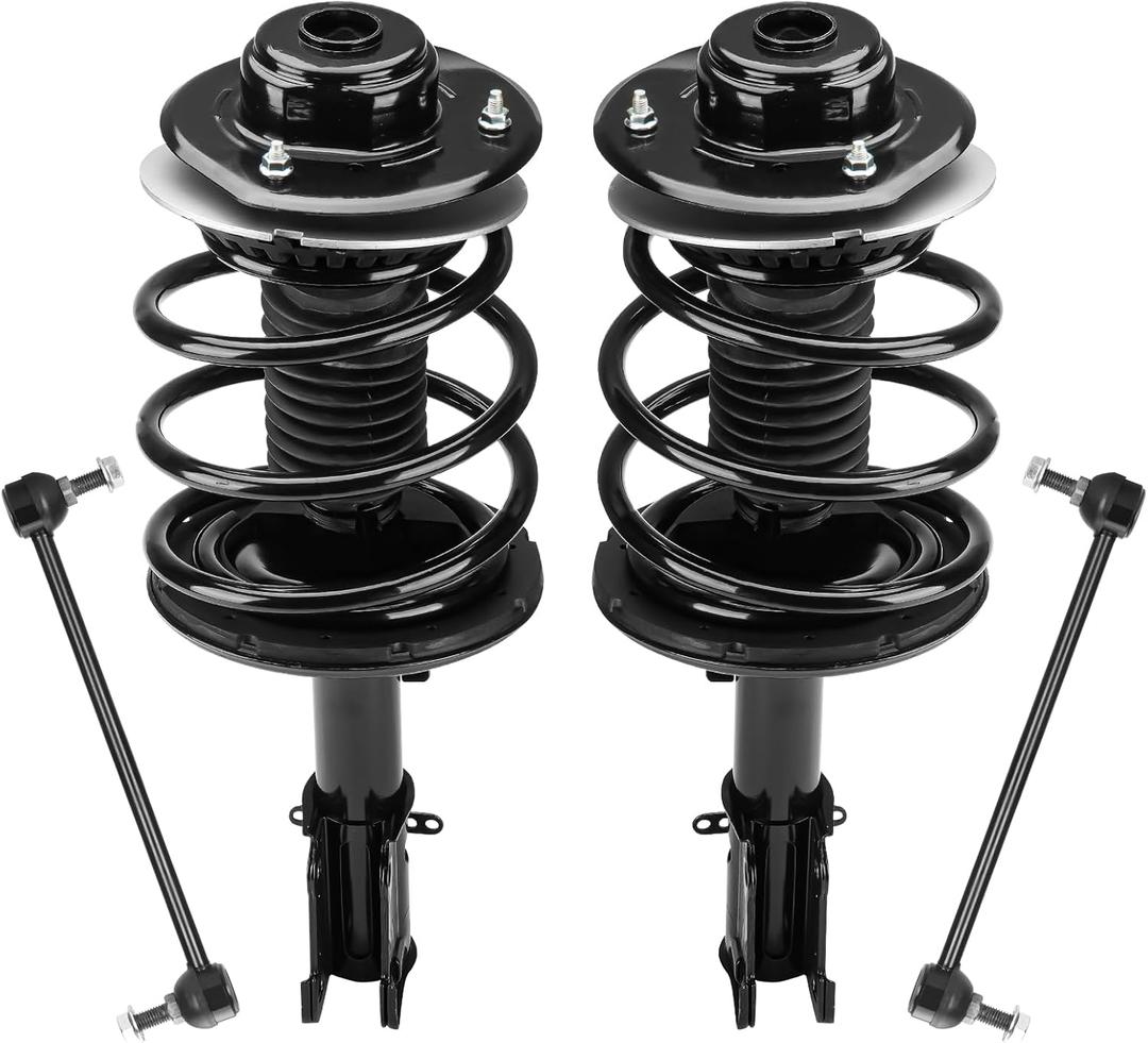 Front Strut Assembly & Sway Bar Links for 2001-2007 Chrysler Town & Country Dodge Grand Caravan, 01-03 Voyager 3.3L, Shock Absorbers Replace 531572L 531572R 4PCS