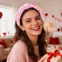 Valentines Headband【Adjustable】【Lightweight】【Premium Material】 Valentines Day Accessories For Women，Pink