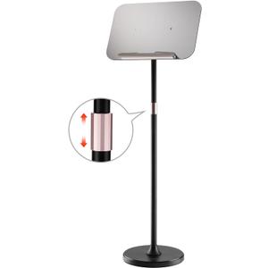 Portable Floor Lectern Podium Stand for Speech, Presentation, with Black Stand, Gray Board and Adjustable Height for Laptop, Book or Sheet Music