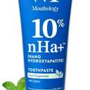 Mouthology 10% Nano Hydroxyapatite Toothpaste (4 Pack, Fluoride Free), Whitening*, Supports Enamel Care*, Appropriate for Sensitive Teeth*, SLS Free, Xylitol nHA Toothpaste Adults, Mint 4oz (USA Made)