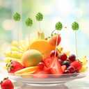 2 x 120pcs Green Monstera Leaf Cocktail Picks, 4.7inch Hawaii Monstera Bamboo Toothpicks for Summer Hawaiian Party Food Drinks Fruits Appetizer Cupcake Decoration