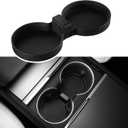BASENOR Tesla Model Y 2025 2026 Juniper Cup Holder Insert Mat 2024 2025 Tesla Model 3 Highland TPE Center Console Mat for Model Y 3 Interior Accessories (Standard, Premium and Performance)