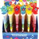TINYMILLS 24 Pcs Shark Family 2 in 1 Stackable Stacking Crayon with Extra Stamper Topper, Kids Party Favors, Goodie Bag Stuffers, Classroom Rewards, Prizes