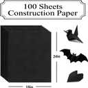 Large Black Construction Paper 18x24 Craft Paper for Drawing Poster DIY Art Project Medium Weight 100 Sheets