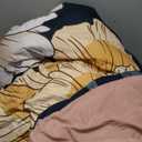 Tyrot Black Boho Floral Twin Comforter Set - 2 Piece Farmhouse Botanical Bedding Comforter Sets for All Season Soft Lightweight Mid Century Bed Set, (1 Reversible Comforter and 1 Pillow Sham (Warm Ember)