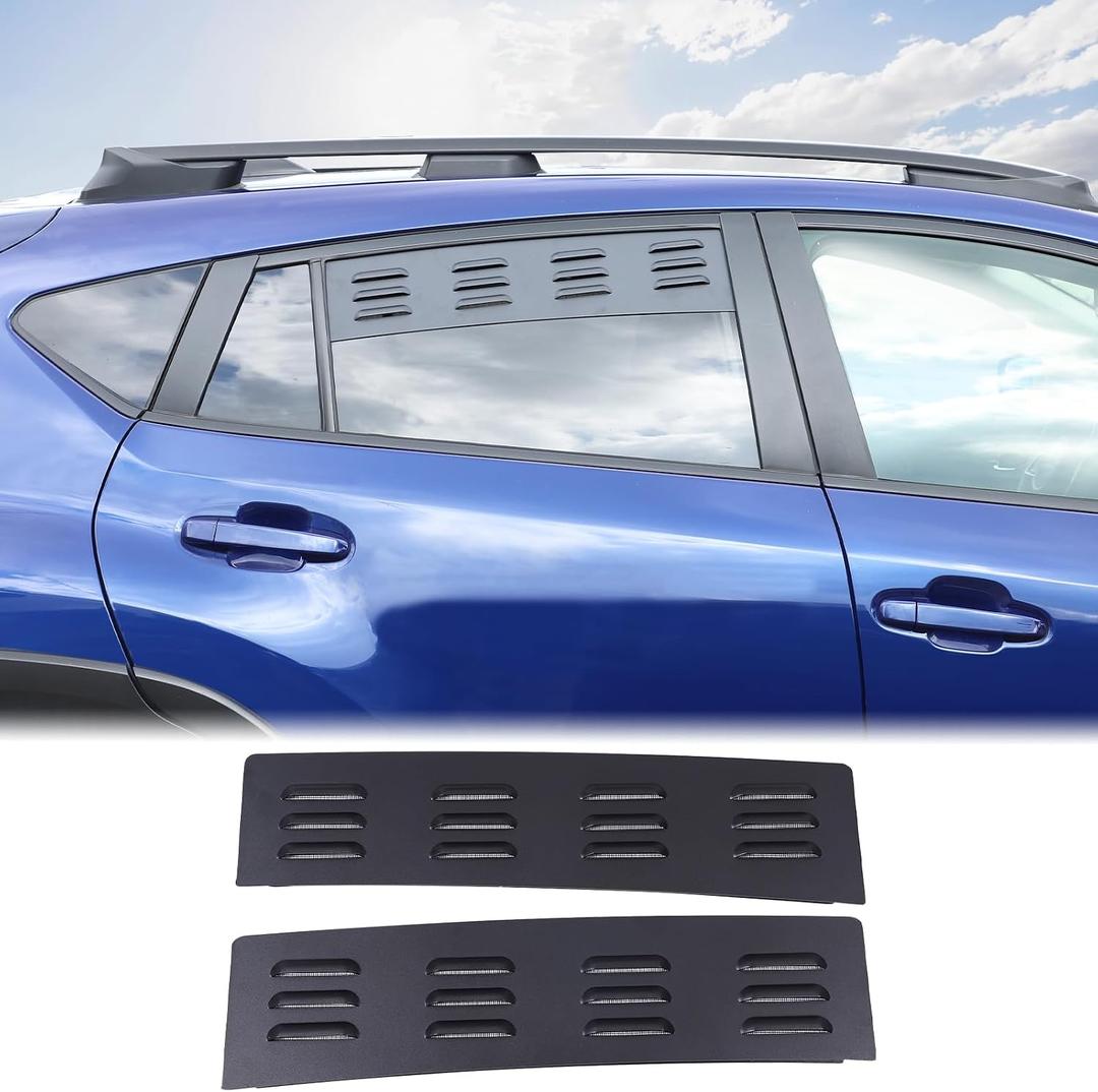 Aunginsy Aluminum Rear Side Window Louvers Air Vent Cover Compatible with Subaru Crosstrek 2024-2026, Rear Side Window Louvers Sun Shade Cover Wind Vent Air Deflector Decoration Exterior Accessories