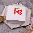 Mah Jongg Cocktail Napkins 50Pcs I Love Mahjong Paper Disposable Napkins For Casual Gatherings & Game Nights - Mahjong-Themed Birthday Party - 5 x 5 - 2-ply