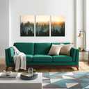 Forest Bathed in Sunlight Canvas Print Picture Painting Wall Art for Bedroom Living Room Framed 3 Piece Artwork Wall Decor for Bathroom Modern Room Plants Wall Decorations Size 16x24x3 Ready to Hang