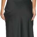 Women's 2026 Summer Satin Backless Elegant Dress for Wedding Guest Silk Sleeveless Cowl Neck Party Formal Maxi Dresses (Black, M)
