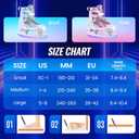 Adjustable Ice Skates for Kids Girls Boys, 4 Size Adjustable Beginner Ice Hockey Skates for Youths Teen, Warm Ice Skating Shoes with Electroplated Color-Changing Blades for Outdoor and Rink Small (11C-1 US) Little Kids