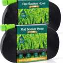 Soaker Hose - Flat Soaker Hose 100 FT for Garden Beds, 2 x 50 FT Garden Soaker Hoses with Heavy Duty, Double Layer Sprinkler Soaker Hoses
