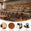 LED Bar Shelves, Wall Mounted Wine Rack, 3 Tier, 60" Walnut | With LED light, 60 inch wide, pine shelves, black pipe brackets, 70 lbs per shelf, wine, bar decor