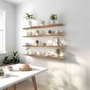GXYAWPJ 48 Inch Floating Shelves for Wall Rustic Light Wood Wall Shelves for Bedroom Set of 4