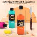 ABEIER Outdoor Acrylic Paint Set, 15 Vibrant Colors (8.45oz/250ml Large Bottles), Waterproof & UV Resistant Outdoor Paint for Rocks, Wood, Walls, Garden Statues, Professional Bulk Art Supplies