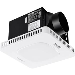 VEVOR Bathroom Exhaust Fan, 80 CFM High-Efficiency Ventilation, 1.5sones Low Noise Operation All-Copper Motor, Energy-Saving Bathroom Ceiling Fan, Attic Access Needed