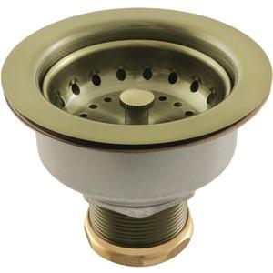 Kingston Brass K112AB Tacoma Kitchen Sink Basket Strainer, Antique Brass 4.44 x 4.44 x 3.81