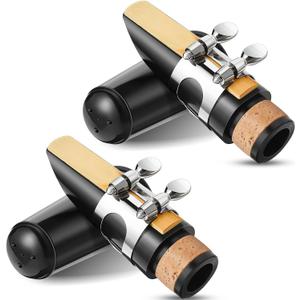 2 Sets Clarinet Mouthpiece kit Reeds 2.5 Mouthpiece Kit with Ligature Plastic Cap Bb accessory ligature Strength Reeds for Clarinet Use Replacement Supply
