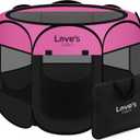 Love's cabin Pet Puppy Dog Playpen, Large Dog Tent Crates Cage Indoor/Outdoor, Portable Playpen for Cat, Foldable Pop Up Dog Kennel Playpen with Carring Case, Removable Zipper Top, Pink
