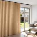 Doeiez Room Divider Blackout Curtains Flexible Sliding Tracks Sets Ceiling Mounted Rod Window Curtain Privacy Separation for Bedroom Living Rooms,1 Panel Khaki Drape and Black Track Set-W72xH96 in