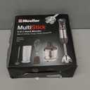 Mueller Multistick 5-in-1 Immersion Blender Handheld, 12 Speed Hand Mixer - Turbo Boost, Heaviest Duty Copper Motor, Titanium Blades Hand Blender, Milk Frother Wand, Whisk, Beaker, Chopper, Grey (Gray)