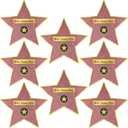 Glitz & Glam Star Decal Clings - 11.3" x 12" (Pack of 8) - Removable & Reusable Pink & Gold Coated Cardboard Decor for Celestial-Themed Events, Parties & Bedrooms