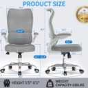 TRALT Ergonomic Office Chair - Desk Chair with Wave High Back Adjustable Lumbar Support Computer Chair - Gaming Chairs Mesh Backrest and PU Leather Seat for Home Reading Chairs to Adults(Grey)