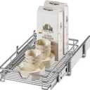 DINDON Pull Out Cabinet Organizer (11" W x 18" D), Pull Out Drawers for Kitchen Cabinets, Slide Out Cabinets Shelves,1 Tier Pull Out Cabinet Drawer Organization for Kitchen (Chrome)