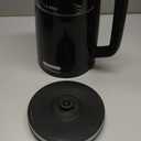 Elite Gourmet EKT8717 1.7L Dual Wall Cool Touch Electric Tea Kettle, Borosilicate Glass, 304 Stainless Steel Interior, Programmed Digital Touchscreen, Keep Warm, Auto Off & Audible Indicator, Black (1.9 Quarts)