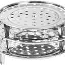 NRDBEEE Round Stainless Steel Rack 7.6" 8.5" 9.33" Inch Diameter Steaming Stand Canner Canning Racks Steamer Insert Stock Pot Steaming Tray Stand Pressure Cooker Cooking Toast Bread Salad (3 Pack)