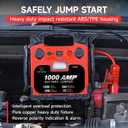 Car Battery Jump Starter with Air Compressor Portable Tire Inflator,260PSI 1000Amp Battery Booster Jumper Box(Up to 5L Gas or 5L Diesel) Power Station 12V DC Outlet USB Port,LED Light
