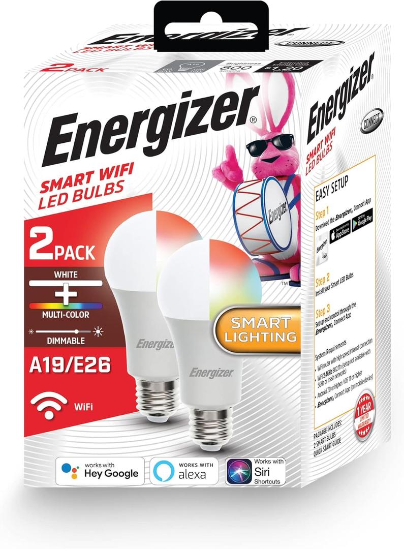 Energizer Smart Wifi LED Bulbs. 2Pack