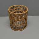 3 Pack Rattan Lamp Shade Small, Boho Mini Lamp Shades Replacement, Vintage Hanging Light Shades, Cylinder Woven LampShades for Floor Lamps Pendant Light Chandelier Wall Sconces Light Fixture Shades (Standard)