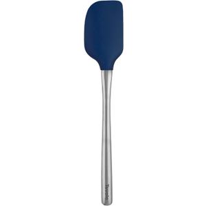 Tovolo Flex-Core Silicone Spatula Metal Handle for Scraping Bowls Mixing and Baking, Dishwasher Safe Heat Resistant Stainless Steel Silicone Spatula for Cast Iron and Nonstick Cookware, Deep Indigo