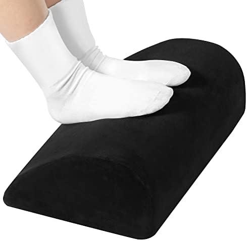 Everlasting Comfort Foam Foot Rest for Under Desk at Work with Washable Cover, Comfortable Stool for Home and Office, 5.1 x 10.2 x 17.3 in, Black