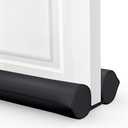 Comfyanno Under Door Draft Stopper - Bottom Door Gap Filler & Seal - Windproof Coating Cover - Fits 30” to 36” Door - Block Noise, Sound, Hot Air, Light, Wind - Easy Install Draft Blocker - Black