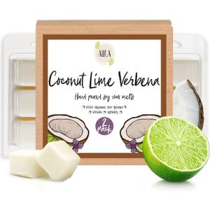 Aira Organic, Vegan, Kosher Soy Wax Melt - Coconut Lime Verbena - 2 Pack