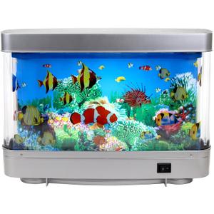 Lightahead Sensory Artificial Aquarium Lamp  LED Virtual Fake Fish Tank with Moving Marine Life Animation Ocean in Motion Relaxing Ocean Scene Night Light for Kids and Adults (Marine Life A)