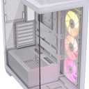 CORSAIR 3500X ARGB Mid-Tower ATX PC Case  Panoramic Tempered Glass  Reverse Connection Motherboard Compatible  3X CORSAIR RS120 ARGB Fans Included  White
