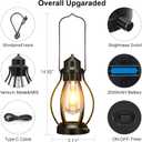 Battery-Powered LED Lanterns Vintage Lights for Camping, 2 Pack Rechargeable Lantern with Dimmerble Warm White Edison Bulb, Waterproof Hanging Light Table Lamp for Outdoor & Indoor Decorative