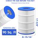 4 x TidyMister C900 Pool Filter Cartridge Replacement, Compatible with Hayward C900, CX900RE, Pleatco PA90, Unicel C-8409, Filbur FC-1292, Sta-Rite Posi-Clear PXC-95, 90 sq.ft, 17 3/8" x 8 15/16", 1 Pack