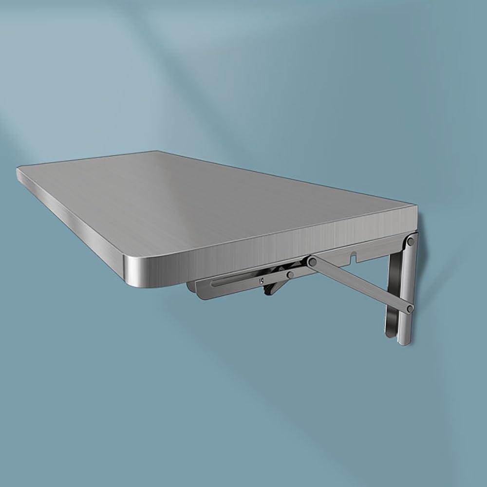 Stainless Steel Wall Mount Folding Table, Kitchen Storage Shelf, Laundry Floating Tables, Hanging Foldable Workbench, Fold Down Wall Desk, Drop Leaf Dining Table(80x40cm/32x16in)