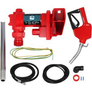 12 Volt 15 GPM Explosion Proof Fuel Transfer Pump Compatible with Gasoline, Diesel, Kerosene, Mineral Oil and Similar Fuels or Oils (Package B)