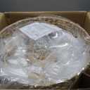 0139-4H Handwoven Rattan Boho Ceiling Fans with Lights Remote Control Flush Mount Fandelier Low Profile Caged for Bedroom,4-Light,20"