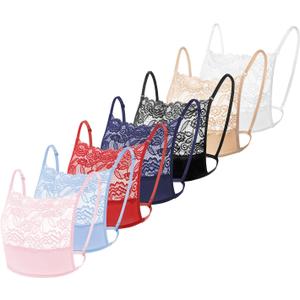 Lady Lace Wearable Mock Camisole Bra Insert Overlay Modesty Panel Vest,  One Size L8.6 x  W9.4