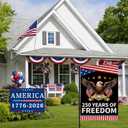 2 x 250th Anniversary America Garden Flag, 250 Anniversary USA Flag Patriotic Banner 250 Years of Freedom Yard Sign Eagle Design 4th of July Double-Sided Waterproof 1776-2026 Commemorative Flag 12x18 Inch